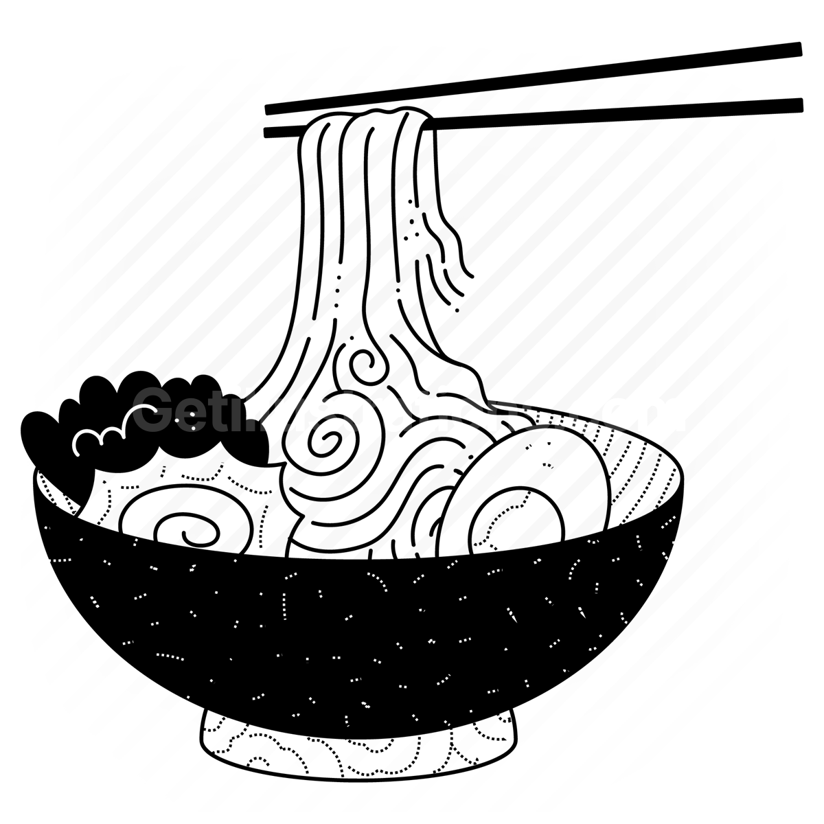 meal, restaurant, gastronomy, noodle, bowl, chopsticks, asian, culture, diet